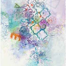 “Allegro #1“, 29.75 x 22.25 inches, mixed media on paper, 2021