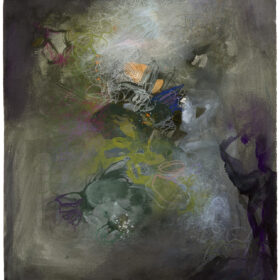 “Looking in Space“, 20 x 16 inches, mixed media on paper, 2024-2025